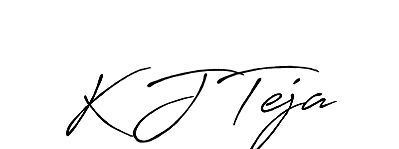 How to make K J Teja signature? Antro_Vectra_Bolder is a professional autograph style. Create handwritten signature for K J Teja name. K J Teja signature style 7 images and pictures png