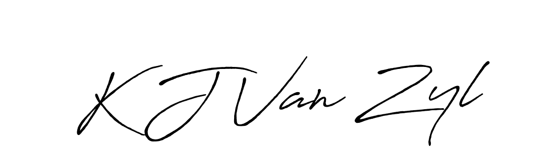 Use a signature maker to create a handwritten signature online. With this signature software, you can design (Antro_Vectra_Bolder) your own signature for name K J Van Zyl. K J Van Zyl signature style 7 images and pictures png