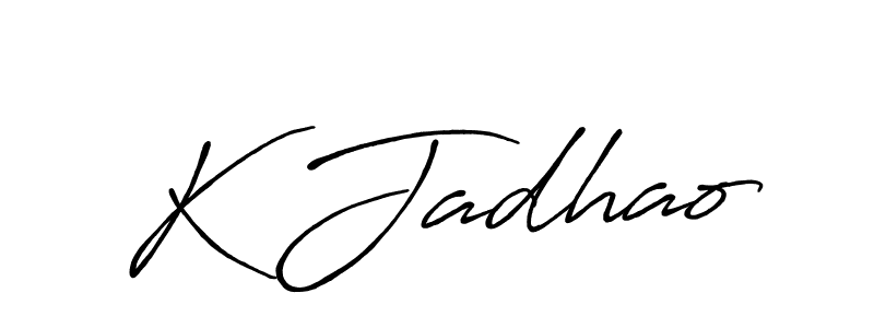 You should practise on your own different ways (Antro_Vectra_Bolder) to write your name (K Jadhao) in signature. don't let someone else do it for you. K Jadhao signature style 7 images and pictures png
