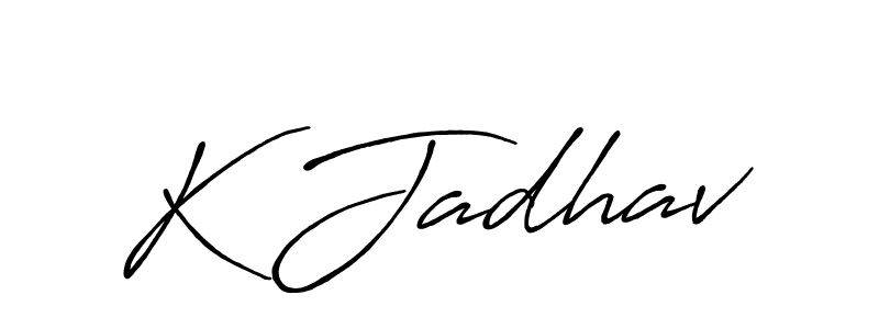 K Jadhav stylish signature style. Best Handwritten Sign (Antro_Vectra_Bolder) for my name. Handwritten Signature Collection Ideas for my name K Jadhav. K Jadhav signature style 7 images and pictures png