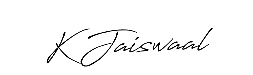 The best way (Antro_Vectra_Bolder) to make a short signature is to pick only two or three words in your name. The name K Jaiswaal include a total of six letters. For converting this name. K Jaiswaal signature style 7 images and pictures png