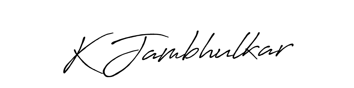 if you are searching for the best signature style for your name K Jambhulkar. so please give up your signature search. here we have designed multiple signature styles  using Antro_Vectra_Bolder. K Jambhulkar signature style 7 images and pictures png