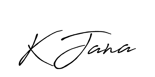 Use a signature maker to create a handwritten signature online. With this signature software, you can design (Antro_Vectra_Bolder) your own signature for name K Jana. K Jana signature style 7 images and pictures png