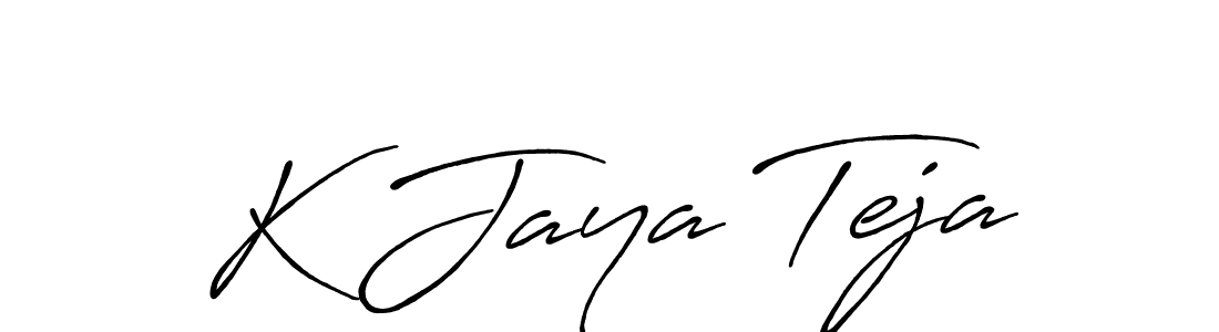 Use a signature maker to create a handwritten signature online. With this signature software, you can design (Antro_Vectra_Bolder) your own signature for name K Jaya Teja. K Jaya Teja signature style 7 images and pictures png