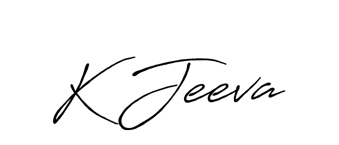 if you are searching for the best signature style for your name K Jeeva. so please give up your signature search. here we have designed multiple signature styles  using Antro_Vectra_Bolder. K Jeeva signature style 7 images and pictures png