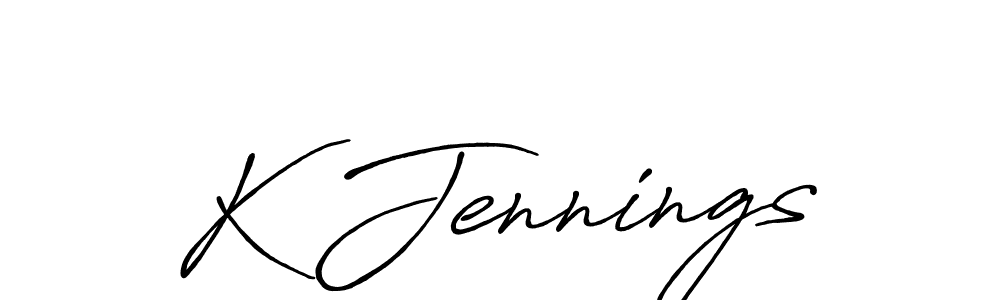 Create a beautiful signature design for name K Jennings. With this signature (Antro_Vectra_Bolder) fonts, you can make a handwritten signature for free. K Jennings signature style 7 images and pictures png