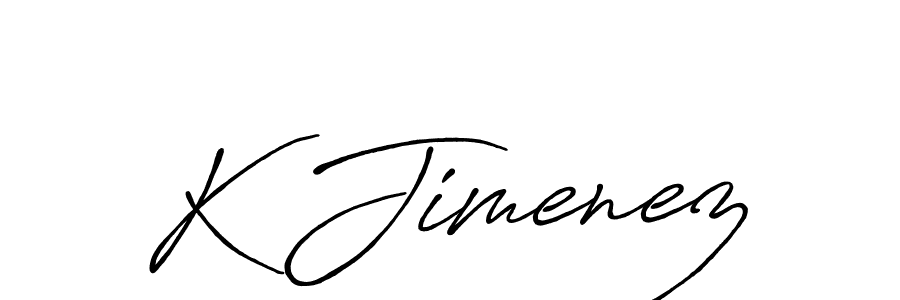 K Jimenez stylish signature style. Best Handwritten Sign (Antro_Vectra_Bolder) for my name. Handwritten Signature Collection Ideas for my name K Jimenez. K Jimenez signature style 7 images and pictures png