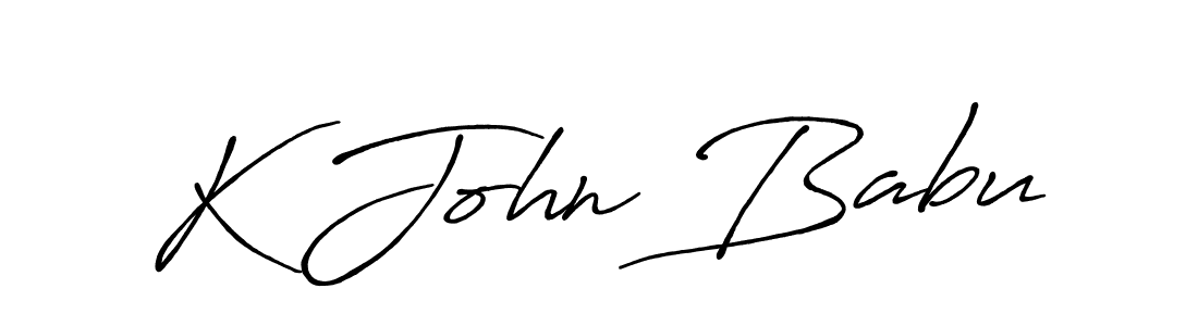Use a signature maker to create a handwritten signature online. With this signature software, you can design (Antro_Vectra_Bolder) your own signature for name K John Babu. K John Babu signature style 7 images and pictures png