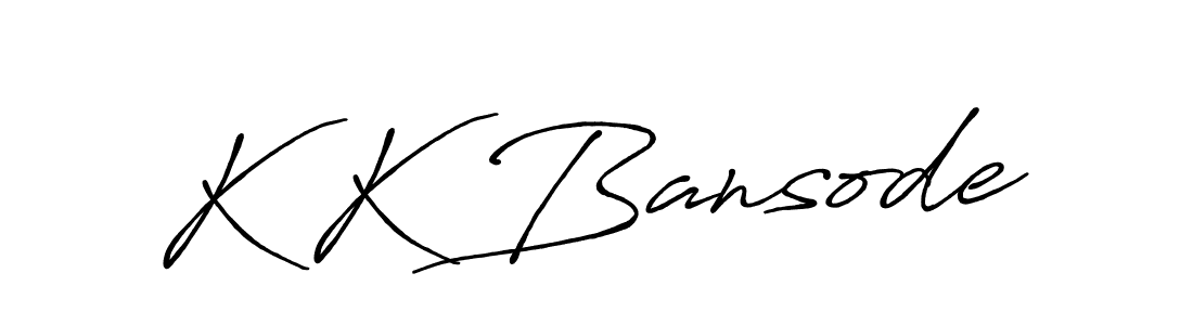 Design your own signature with our free online signature maker. With this signature software, you can create a handwritten (Antro_Vectra_Bolder) signature for name K K Bansode. K K Bansode signature style 7 images and pictures png