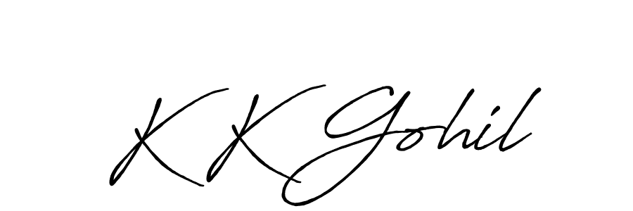 K K Gohil stylish signature style. Best Handwritten Sign (Antro_Vectra_Bolder) for my name. Handwritten Signature Collection Ideas for my name K K Gohil. K K Gohil signature style 7 images and pictures png