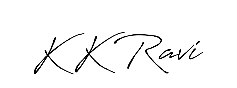 How to make K K Ravi name signature. Use Antro_Vectra_Bolder style for creating short signs online. This is the latest handwritten sign. K K Ravi signature style 7 images and pictures png