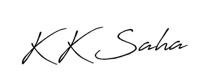 Design your own signature with our free online signature maker. With this signature software, you can create a handwritten (Antro_Vectra_Bolder) signature for name K K Saha. K K Saha signature style 7 images and pictures png