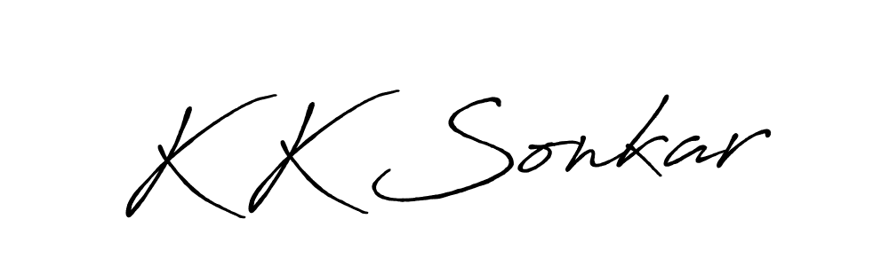 How to make K K Sonkar signature? Antro_Vectra_Bolder is a professional autograph style. Create handwritten signature for K K Sonkar name. K K Sonkar signature style 7 images and pictures png