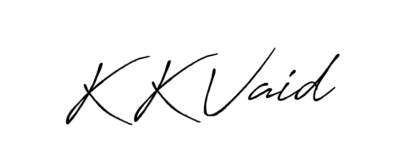 Make a beautiful signature design for name K K Vaid. With this signature (Antro_Vectra_Bolder) style, you can create a handwritten signature for free. K K Vaid signature style 7 images and pictures png