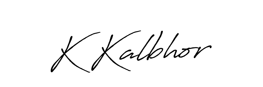 K Kalbhor stylish signature style. Best Handwritten Sign (Antro_Vectra_Bolder) for my name. Handwritten Signature Collection Ideas for my name K Kalbhor. K Kalbhor signature style 7 images and pictures png