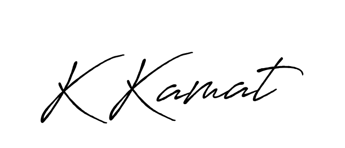 K Kamat stylish signature style. Best Handwritten Sign (Antro_Vectra_Bolder) for my name. Handwritten Signature Collection Ideas for my name K Kamat. K Kamat signature style 7 images and pictures png