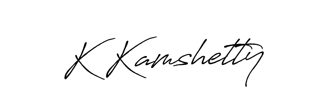 Create a beautiful signature design for name K Kamshetty. With this signature (Antro_Vectra_Bolder) fonts, you can make a handwritten signature for free. K Kamshetty signature style 7 images and pictures png