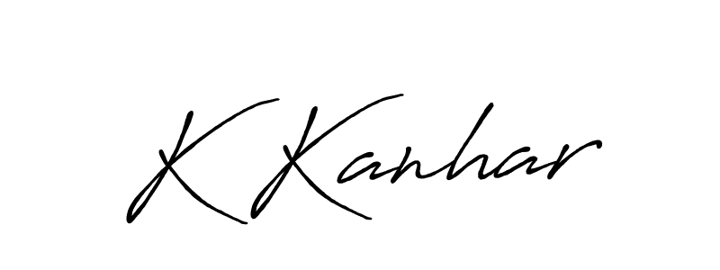K Kanhar stylish signature style. Best Handwritten Sign (Antro_Vectra_Bolder) for my name. Handwritten Signature Collection Ideas for my name K Kanhar. K Kanhar signature style 7 images and pictures png