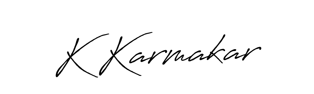 How to make K Karmakar name signature. Use Antro_Vectra_Bolder style for creating short signs online. This is the latest handwritten sign. K Karmakar signature style 7 images and pictures png