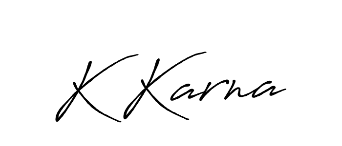 The best way (Antro_Vectra_Bolder) to make a short signature is to pick only two or three words in your name. The name K Karna include a total of six letters. For converting this name. K Karna signature style 7 images and pictures png