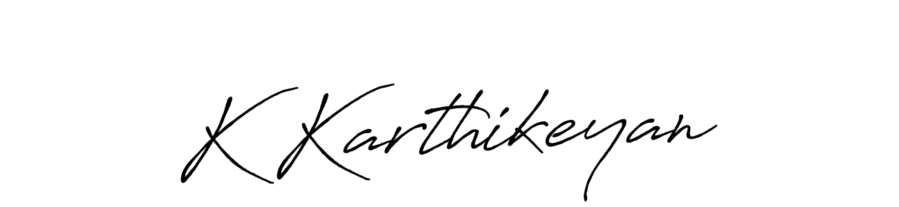 Create a beautiful signature design for name K Karthikeyan. With this signature (Antro_Vectra_Bolder) fonts, you can make a handwritten signature for free. K Karthikeyan signature style 7 images and pictures png