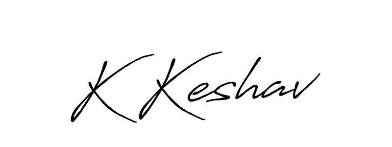 The best way (Antro_Vectra_Bolder) to make a short signature is to pick only two or three words in your name. The name K Keshav include a total of six letters. For converting this name. K Keshav signature style 7 images and pictures png