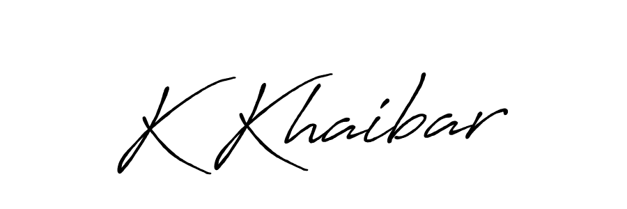 How to make K Khaibar name signature. Use Antro_Vectra_Bolder style for creating short signs online. This is the latest handwritten sign. K Khaibar signature style 7 images and pictures png