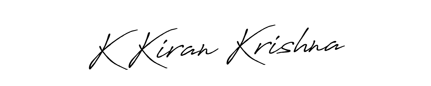 How to make K Kiran Krishna name signature. Use Antro_Vectra_Bolder style for creating short signs online. This is the latest handwritten sign. K Kiran Krishna signature style 7 images and pictures png