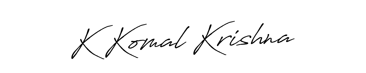 K Komal Krishna stylish signature style. Best Handwritten Sign (Antro_Vectra_Bolder) for my name. Handwritten Signature Collection Ideas for my name K Komal Krishna. K Komal Krishna signature style 7 images and pictures png