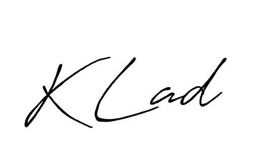 K Lad stylish signature style. Best Handwritten Sign (Antro_Vectra_Bolder) for my name. Handwritten Signature Collection Ideas for my name K Lad. K Lad signature style 7 images and pictures png