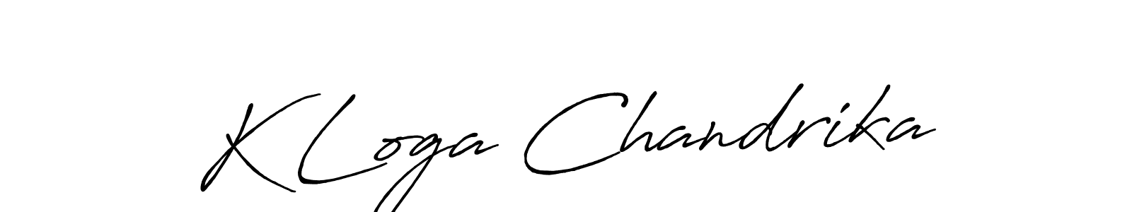 Create a beautiful signature design for name K Loga Chandrika. With this signature (Antro_Vectra_Bolder) fonts, you can make a handwritten signature for free. K Loga Chandrika signature style 7 images and pictures png