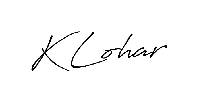 Design your own signature with our free online signature maker. With this signature software, you can create a handwritten (Antro_Vectra_Bolder) signature for name K Lohar. K Lohar signature style 7 images and pictures png