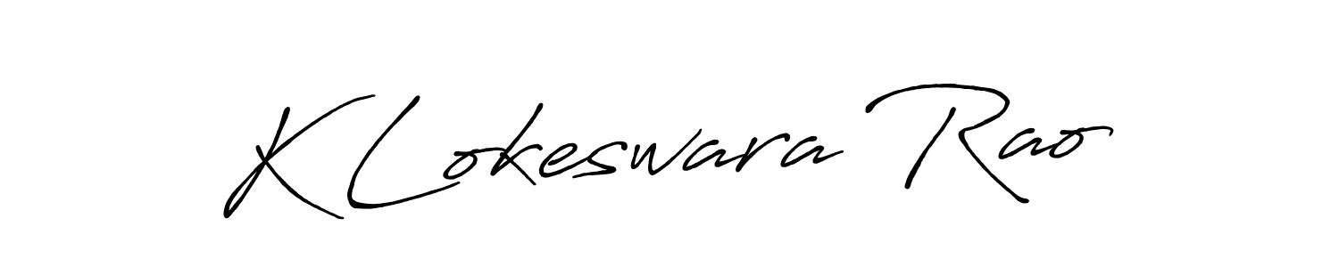 How to make K Lokeswara Rao name signature. Use Antro_Vectra_Bolder style for creating short signs online. This is the latest handwritten sign. K Lokeswara Rao signature style 7 images and pictures png