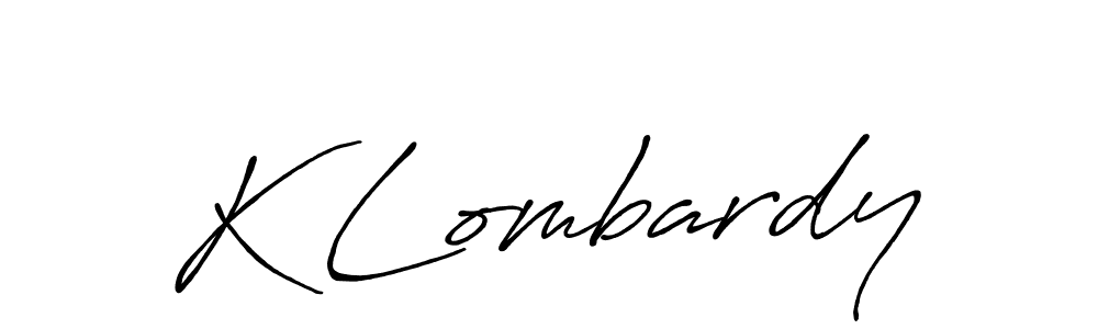 Create a beautiful signature design for name K Lombardy. With this signature (Antro_Vectra_Bolder) fonts, you can make a handwritten signature for free. K Lombardy signature style 7 images and pictures png