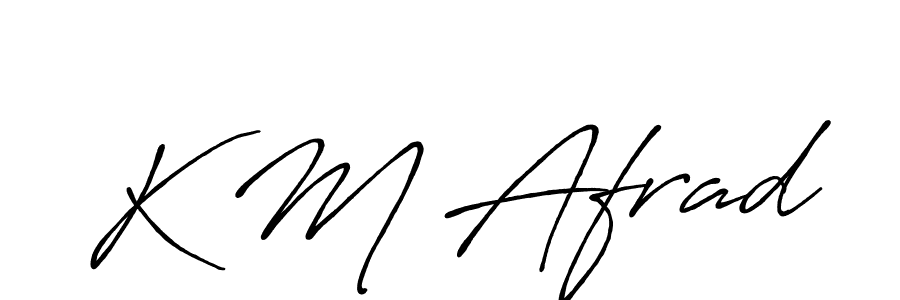 Make a beautiful signature design for name K M Afrad. With this signature (Antro_Vectra_Bolder) style, you can create a handwritten signature for free. K M Afrad signature style 7 images and pictures png