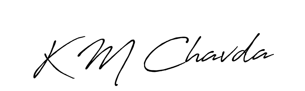 K M Chavda stylish signature style. Best Handwritten Sign (Antro_Vectra_Bolder) for my name. Handwritten Signature Collection Ideas for my name K M Chavda. K M Chavda signature style 7 images and pictures png