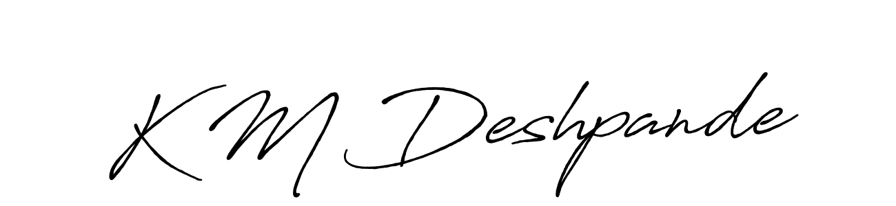 You can use this online signature creator to create a handwritten signature for the name K M Deshpande. This is the best online autograph maker. K M Deshpande signature style 7 images and pictures png
