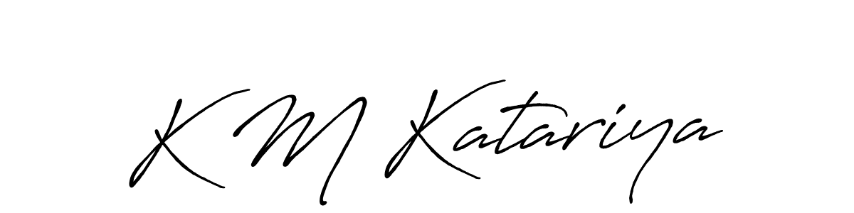 Design your own signature with our free online signature maker. With this signature software, you can create a handwritten (Antro_Vectra_Bolder) signature for name K M Katariya. K M Katariya signature style 7 images and pictures png