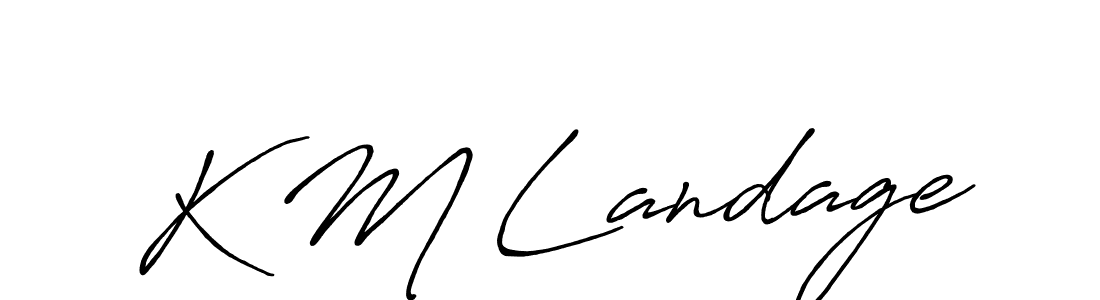 This is the best signature style for the K M Landage name. Also you like these signature font (Antro_Vectra_Bolder). Mix name signature. K M Landage signature style 7 images and pictures png
