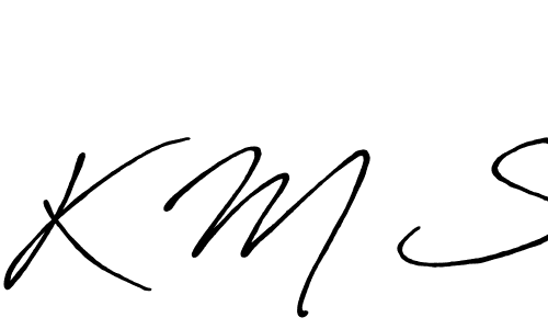 Create a beautiful signature design for name K M S. With this signature (Antro_Vectra_Bolder) fonts, you can make a handwritten signature for free. K M S signature style 7 images and pictures png