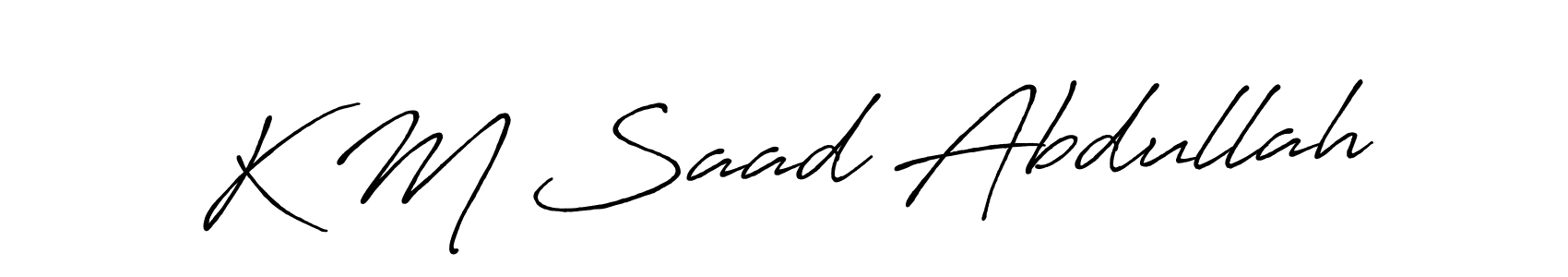 Use a signature maker to create a handwritten signature online. With this signature software, you can design (Antro_Vectra_Bolder) your own signature for name K M Saad Abdullah. K M Saad Abdullah signature style 7 images and pictures png