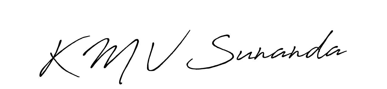 You should practise on your own different ways (Antro_Vectra_Bolder) to write your name (K M V Sunanda) in signature. don't let someone else do it for you. K M V Sunanda signature style 7 images and pictures png