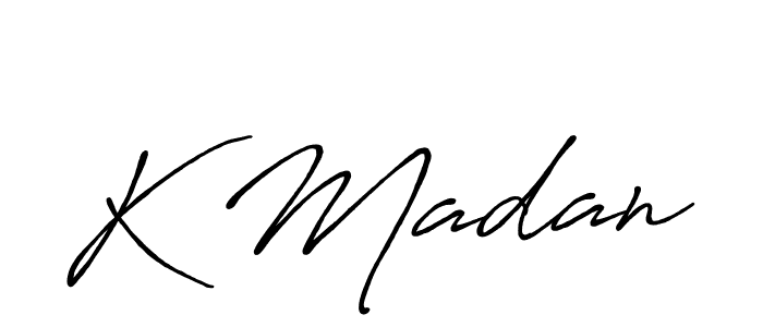 Also we have K Madan name is the best signature style. Create professional handwritten signature collection using Antro_Vectra_Bolder autograph style. K Madan signature style 7 images and pictures png