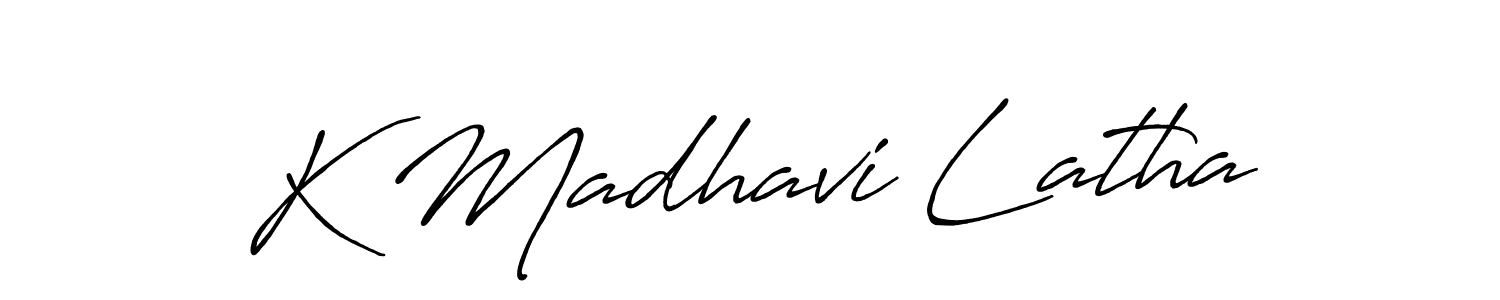 Make a beautiful signature design for name K Madhavi Latha. With this signature (Antro_Vectra_Bolder) style, you can create a handwritten signature for free. K Madhavi Latha signature style 7 images and pictures png