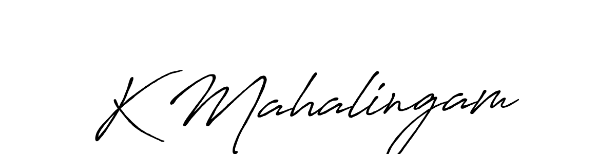 You should practise on your own different ways (Antro_Vectra_Bolder) to write your name (K Mahalingam) in signature. don't let someone else do it for you. K Mahalingam signature style 7 images and pictures png