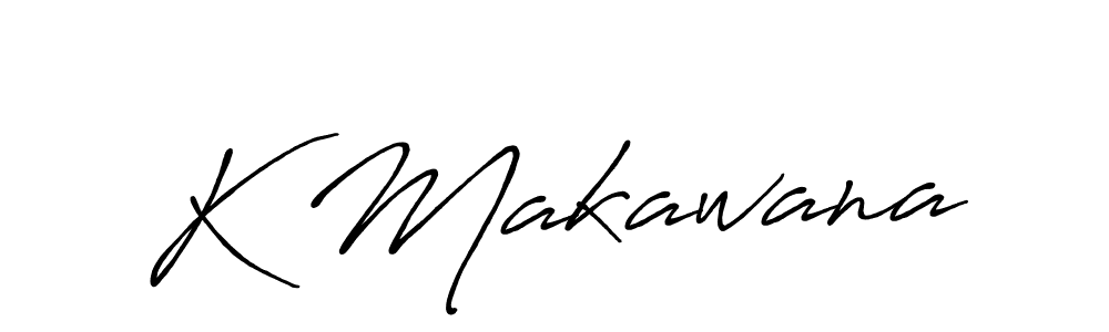 Create a beautiful signature design for name K Makawana. With this signature (Antro_Vectra_Bolder) fonts, you can make a handwritten signature for free. K Makawana signature style 7 images and pictures png