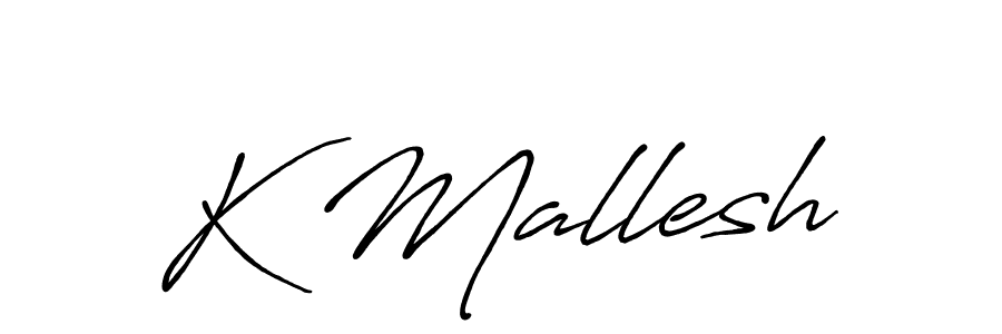 Create a beautiful signature design for name K Mallesh. With this signature (Antro_Vectra_Bolder) fonts, you can make a handwritten signature for free. K Mallesh signature style 7 images and pictures png