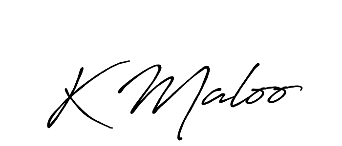 Make a beautiful signature design for name K Maloo. With this signature (Antro_Vectra_Bolder) style, you can create a handwritten signature for free. K Maloo signature style 7 images and pictures png