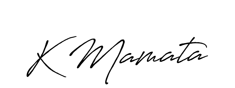 Create a beautiful signature design for name K Mamata. With this signature (Antro_Vectra_Bolder) fonts, you can make a handwritten signature for free. K Mamata signature style 7 images and pictures png