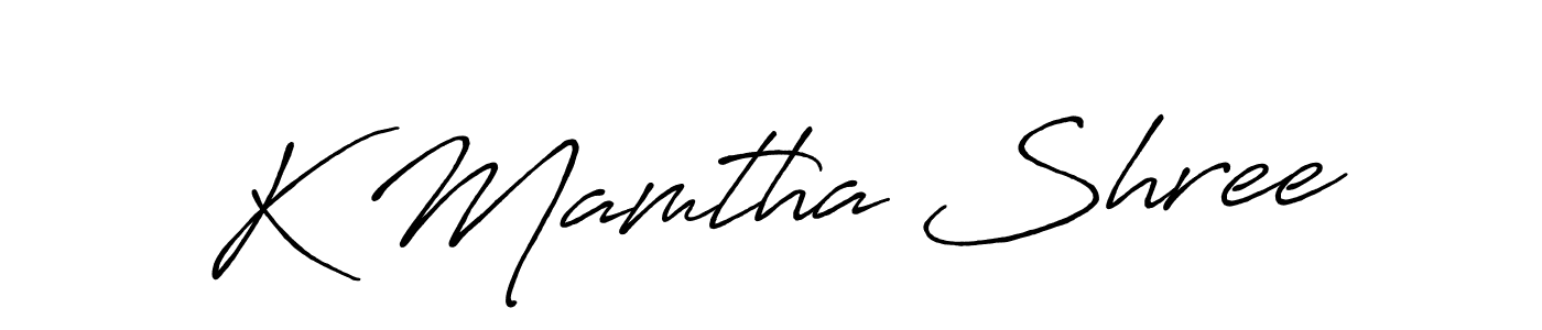 Make a beautiful signature design for name K Mamtha Shree. With this signature (Antro_Vectra_Bolder) style, you can create a handwritten signature for free. K Mamtha Shree signature style 7 images and pictures png